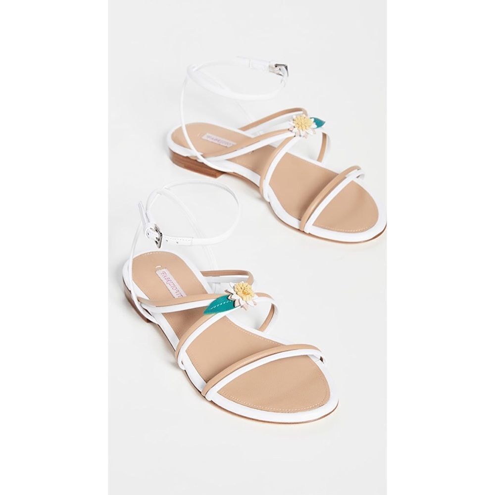 Fabrizio Viti Alice Sandals White Beige Size 39.5